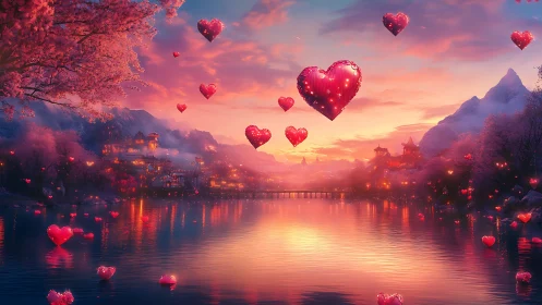 Luminous Hearts Dance Through Twilight Valleys