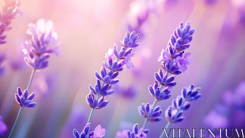 Purple Lavender Field Bokeh Garden.