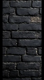Weathered black brick wall with gritty urban patina.