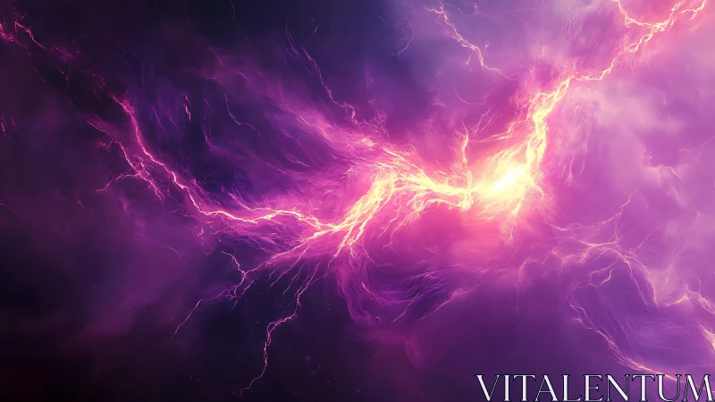 Electric violet nebula with bright plasma currents.