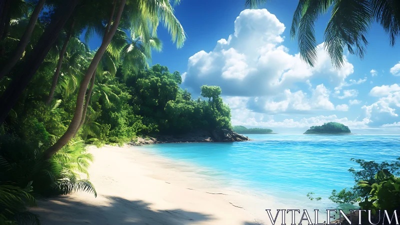 Tropical Lagoon Paradise: Idyllic Beach Composition.