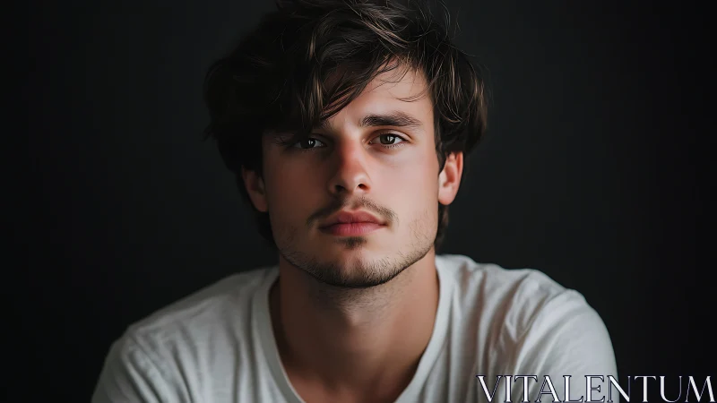 Gentle portrait captures a thoughtful young man in soft light