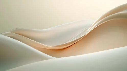 Minimalist cream waves forming soft abstract landscape.