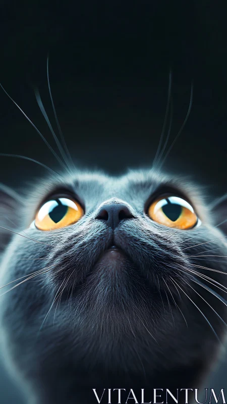 Luminous Cat Face with Golden Eyes.