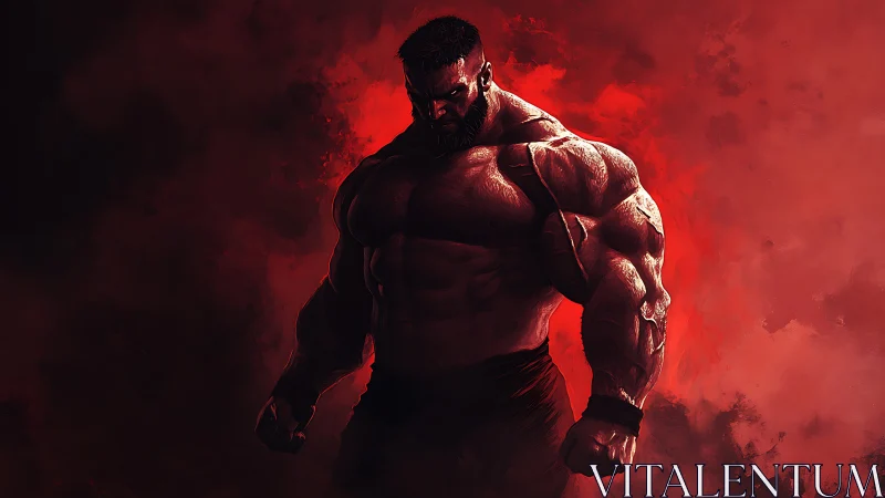 Massive red brute stands in glowing smoke-filled void