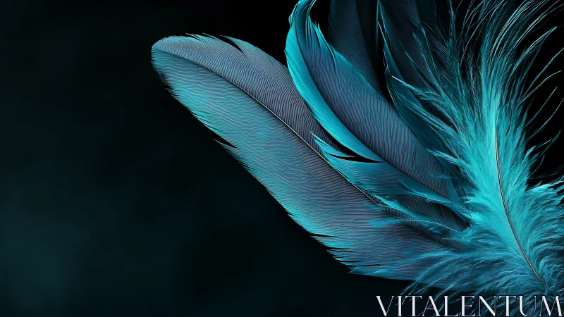 Gentle teal feathers drifting across a deep quiet night.