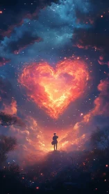 Solitary Heart Blazes Against the Cosmic Abyss