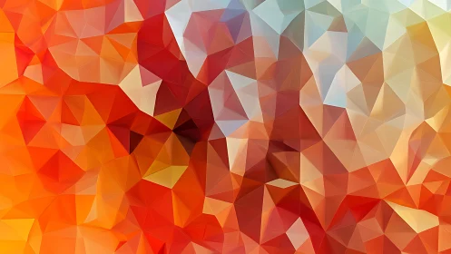 Geometric polygon mosaic glows in warm autumn tones.