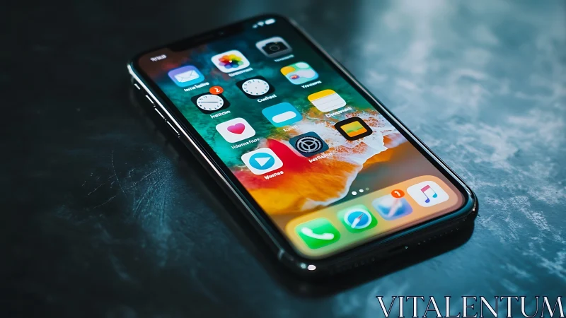 iPhone Home Screen Interface displaying application ecosystem arrangement.