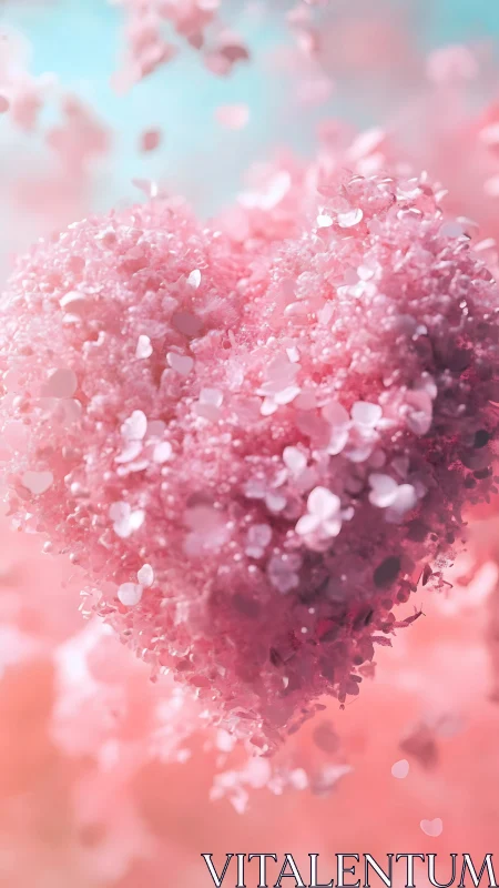 Crystalline Heart Suspended in Bokeh Mist