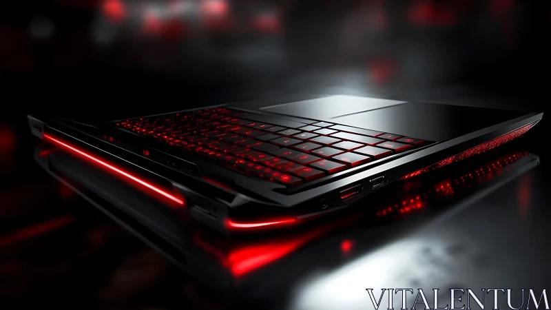 Sleek gaming laptop with vivid red backlit keyboard glow.