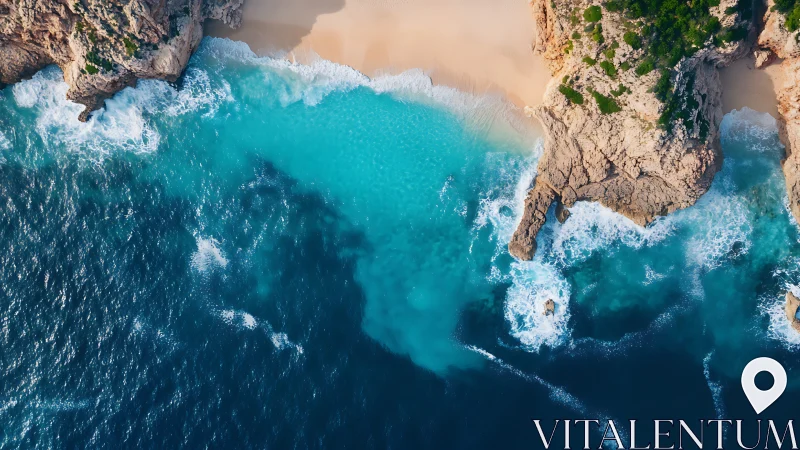 Dramatic Coastal Cliffs and Turquoise Waters From Above