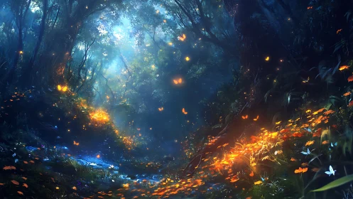 Bioluminescent Forest Convergence: Digital Ecosystem Vision.