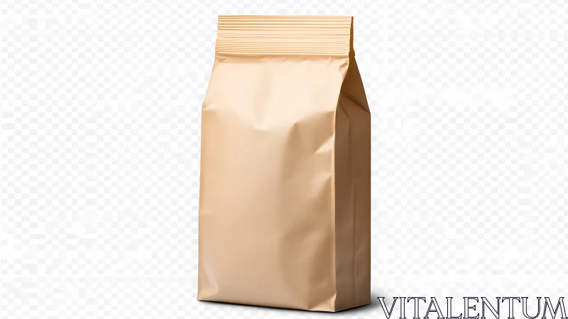Minimalist kraft coffee bag mockup on transparent backdrop