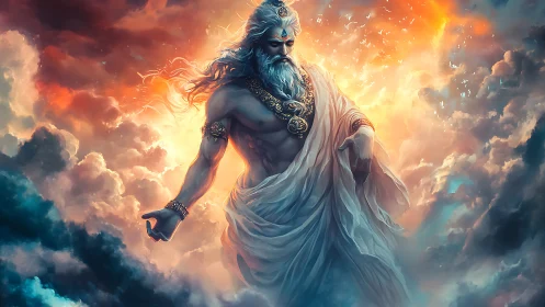 Mythic sky sovereign amid volumetric storm luminance field.