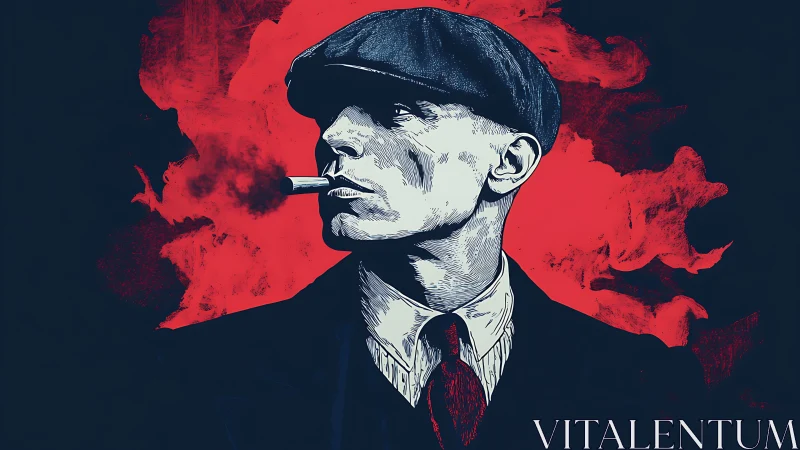 Smoke curls like questions around the steel-eyed flat cap man