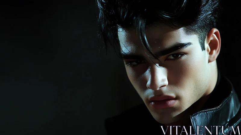 Male subject in close-up portrait under directional lighting