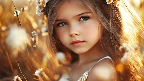 Digital Portrait of Young Subject in Golden Hour Bokeh Environment.