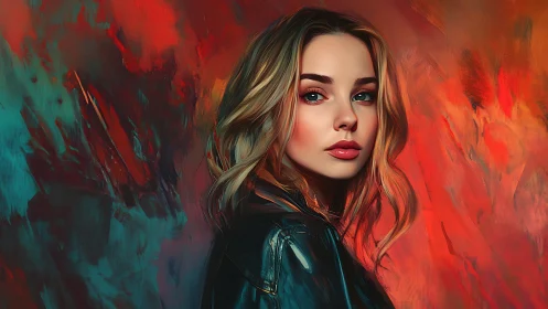 Flame drenched citylights echo softly in her painted gaze