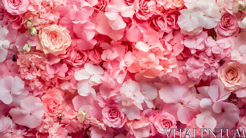 Pink Floral Arrangement. Roses Peonies Hydrangeas.