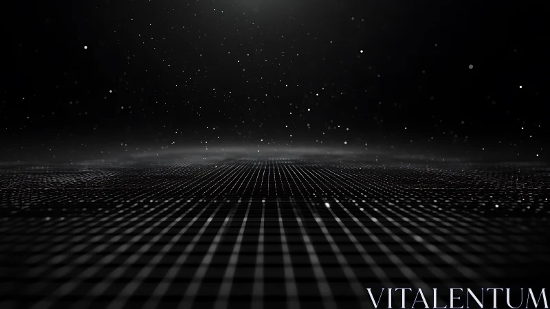 Starlit data horizon shimmering over a quiet digital void.