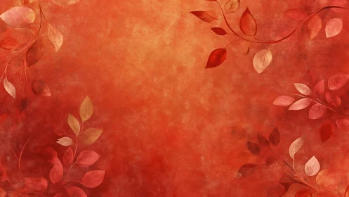 Autumn embers swirling: leaf arabesques on glowing amber sky.