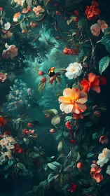 Garden Dreams in Emerald Light.