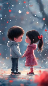Two Hearts Connect: A Magical Moment of Childhood Love