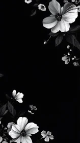 Delicate Cosmos Flowers Frame Dark Botanical Garden