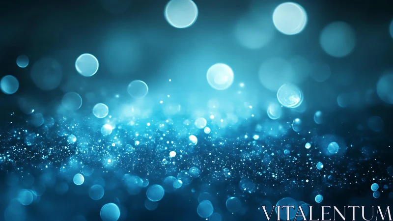 Abstract blue bokeh lights with sparkling glitter effect background.
