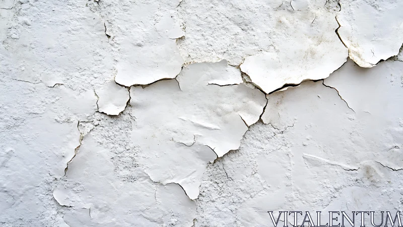 Cracked and Peeling White Wall Texture in Natural Light.