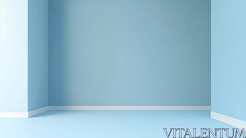 Soft blue empty room wall creates calm minimalist backdrop