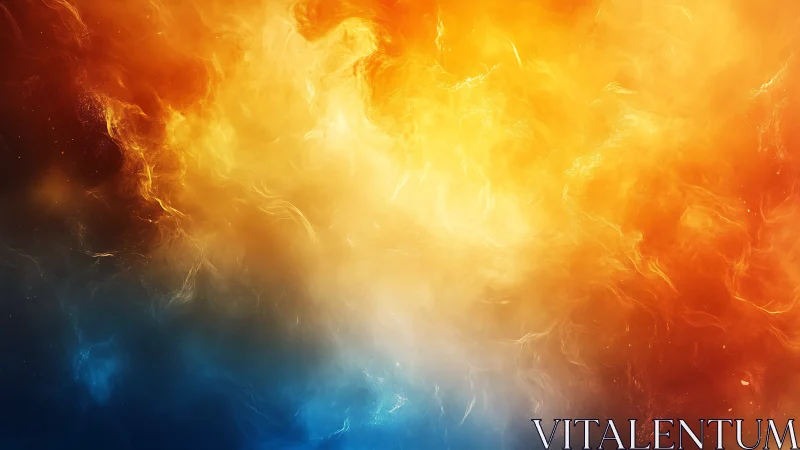 Fire and ice convergence abstract visualization.