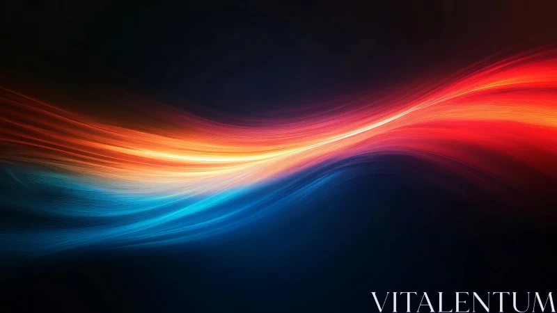 Glowing currents of red and blue drifting through night.