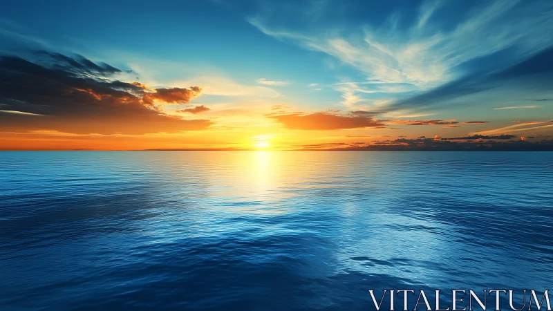 Gentle sunrise washing calm ocean waves in golden light.