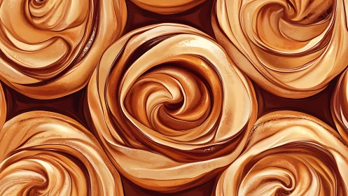 Caramel roses swirl together like buttery golden galaxies