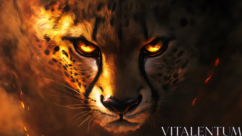 Inferno Eyes: The Leopard Burns with Ancient Mystique