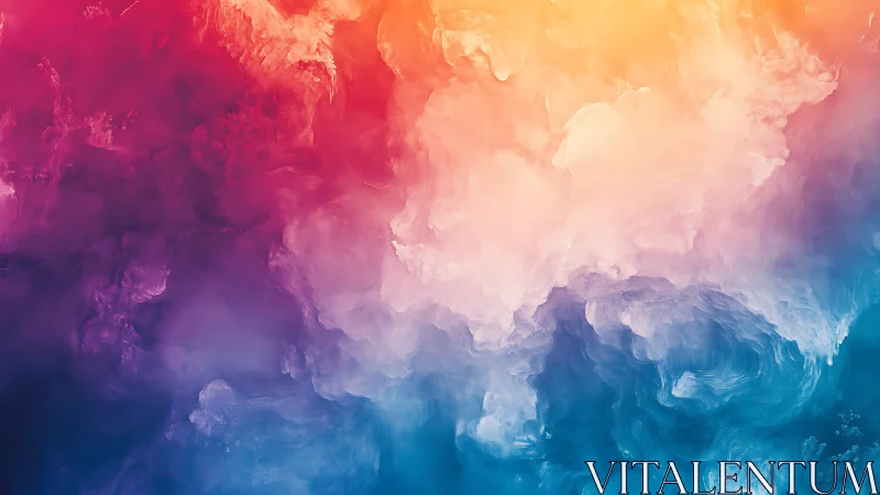 Vibrant abstract cloudscape unifying warm gradients and cool haze