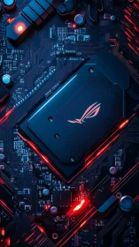 RGB-lit gaming motherboard highlights dense VRM and PCB routing