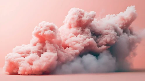 Soft pastel cloud plume floats in a calming minimal space