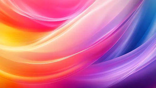 Curved translucent color bands form layered gradient motion