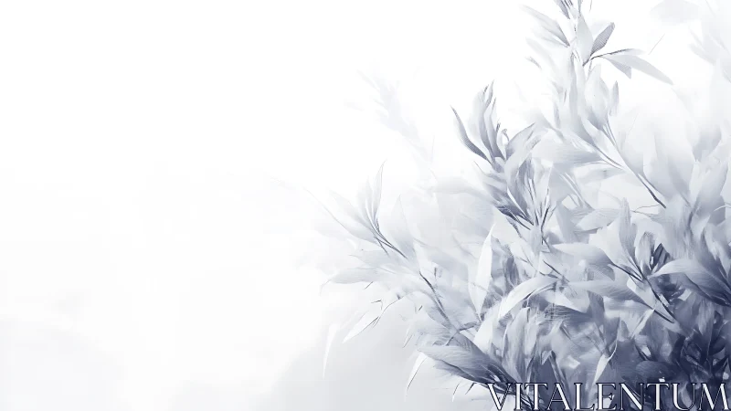 Monochrome botanical abstraction renders ethereal translucent foliage