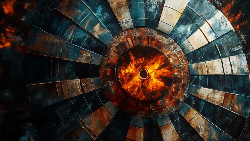 Forged Helix Reactor with a blazing molten core of fire.