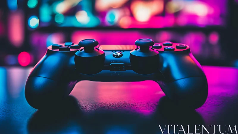 Gaming Controller in Neon Light.