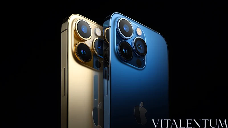 iPhone Pro Models in Gold and Pacific Blue Color Options.