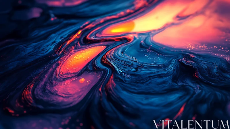 Glowing abstract river of neon light in deep cosmic blues.