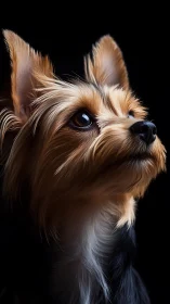 Tiny philosopher pup studies the darkness for secret stars