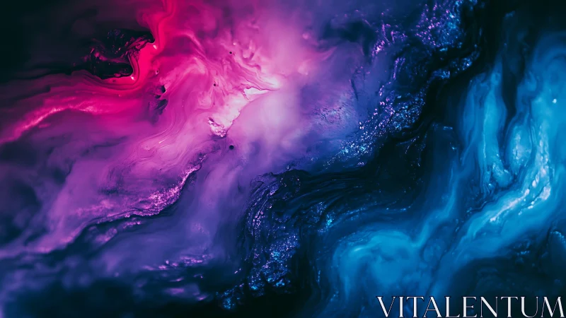 Digital painting nebula field with magenta and cyan turbulence.