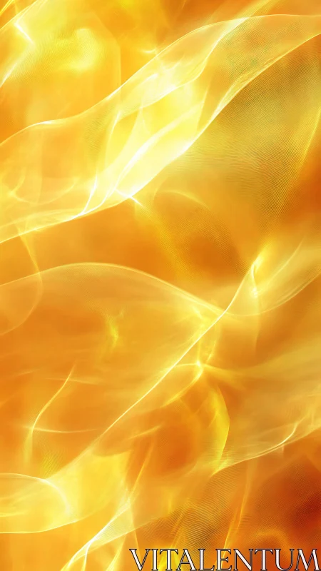 Golden Luminous Wave Flow Abstract Design.