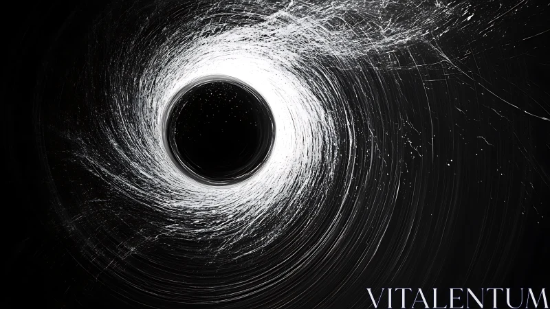 Whirlpool Of Starlight: Monochrome Descent Into Cosmic Silence.